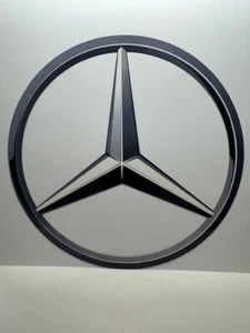 Mercedes Benz 36" Die Cut steel enamel sign. Classic and classy heavy steel sign - Picture 1 of 3