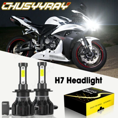 For Yamaha YZF-R6 YZF-R1 2X H7 Motorcycle 6000K LED Headlight Bulbs White - Image 1 of 4
