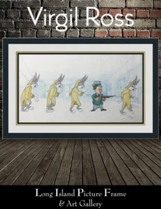 Virgil Ross original signierter Modellbogen Zeichnung Bugs Bunny Hugo individuell gerahmt - Bild 1 von 7