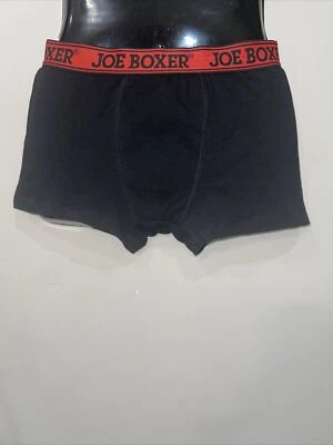 Joe Boxer Black Red Boxer Brief Trunk Cotton Stretch Underwear Size Small  30-32 - Imagem 1 de 4
