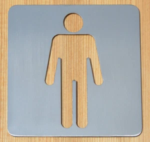 Targhetta bagno uomo_10 x 10 cm_acciaio inox - Imagen 1 de 3