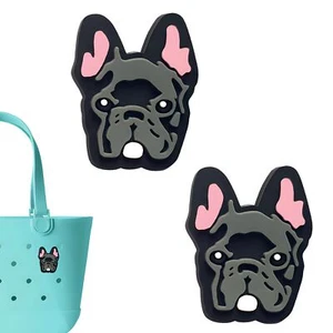 French Bulldog Dog Charms for Bogg Bag - Set of 2 PVC Rubber Inserts Compatib... - Picture 1 of 6