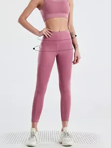 Women's Yoga Pants With Side Pockets High Waist Leggings Stretch Slim Breathable - Picture 1 of 16