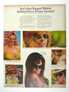 Raquel Welch Foster Grant Sunglasses 1960s Vintage Print AD Bikini Whose Behind - Picture 1 of 2