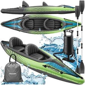 Kayak Inflatable 2 Person Blow-up Canoe Set Double Paddle Seats Storage Bag - Picture 1 of 12