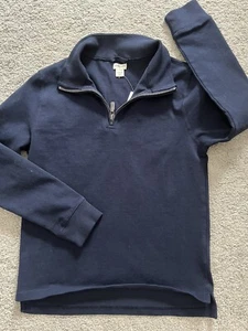 Crew Cuts Factory Boys Sueded Half-Zipper Popover Sweatshirt L 10-12 BS683 Navy - Picture 1 of 5