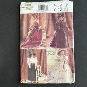 Vogue Craft Pattern 9759 11.5" Fashion Doll Clothes Historical 1800s Era Gown - Picture 1 of 6