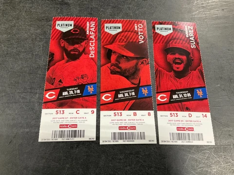 CINCINNATI REDS 2017 TICKET STUB 8/29/17-8/30/17-8/31/17 VS METS Cover