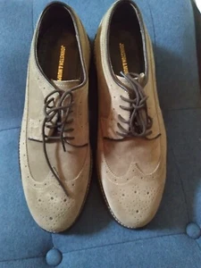 Johnston & Murphy Wingtip Oxford Dress Shoes Suede Leather Lace Up - Picture 1 of 4