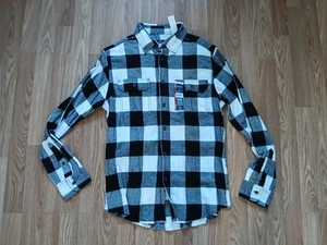 George Men's Black and White Plaid Flannel - Picture 1 of 9