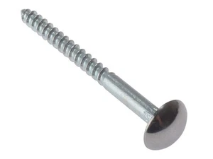 ForgeFix - Skru Cermin Atas Kubah Bertatah Krom CSK ST ZP 2in x 8, Pek 10 - Picture 1 of 1