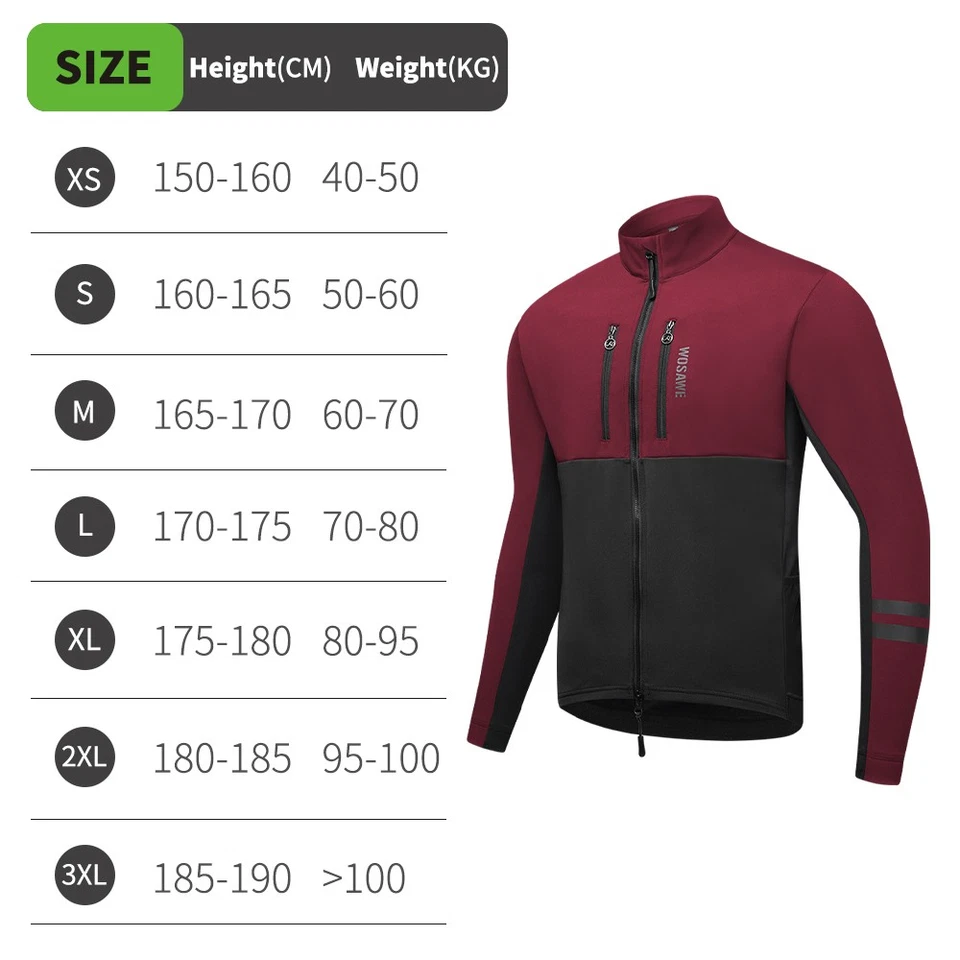 WOSAWE Invierno Unisex Ciclismo Térmico Polar Chaquetas Multi-Bolsillos Abrigo a Prueba de Viento Foto 1 de 4