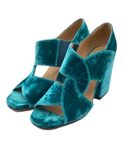 VANS DRIES VAN NOTEN Sandali in velluto verde taglia 37