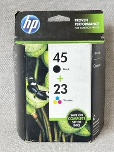 Genuine HP 45+23 Black Color Combo Pack Ink Cartridges Sealed Box Expired 2013 - Picture 1 of 2