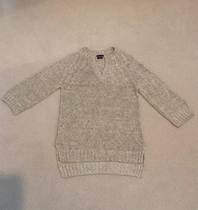 Ladies Massimo Dutti cotton and linen beige long-line jumper size M - Picture 1 of 3