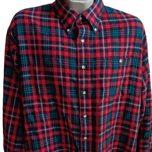 Vintage Mens Flannel Shirt XLT XL TALL 70's RED/GREEN ACRYLIC PLAID RELIC LOGGER - Picture 1 of 11