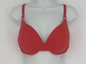 Soma Coral Red/Orange Underwired Padded Tailored Push-Up Bra Women's Size 38DD - Picture 1 of 11