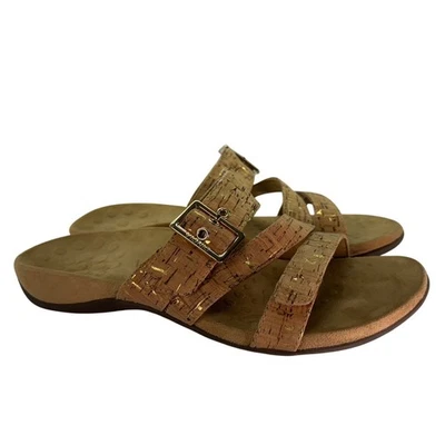 Vionic Skylar Womens Size 8 Cork Comfort Sandals Orthotic Slip On Slides Buckle - Image 1 of 4