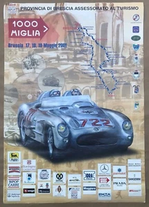 Póster Mille Miglia 2001 gran póster evento de carreras 39 pulgadas Italia Mercedes #722 - Imagen 1 de 5