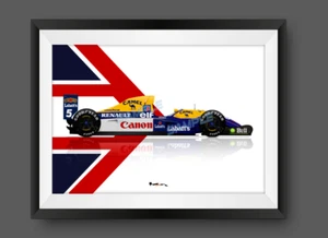 Nigel Mansell Williams FW14B Bandera F1 Estampado - Scuderia GP - Imagen 1 de 1