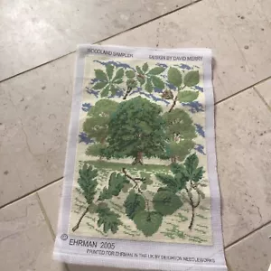 New EHRMAN David Merry 2005 Tapestry Kit "Woodland Sampler" Printed Canvas Wool - Picture 1 of 4