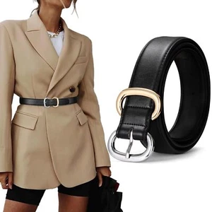 Women Leather Belt for Jeans Pants Fashion Ladies Faux Leather Dress belt wit... - Picture 1 of 6