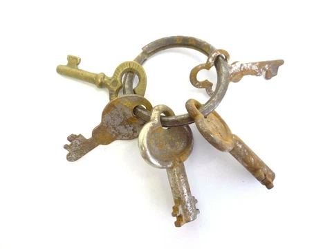 Antique Brass Steel Eagle Lock Co Safe Cabinet Door Lock Keys Used Old Metal Cover