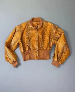 GIANFRANCO FERRE Snakeskin Leather Bomber Vintage Jacket Coat - Picture 1 of 18