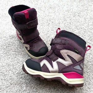 Ecco Gore-Tex Gamuza Cuero Invierno Botas de Nieve Niños 12 Púrpura Impermeables - Imagen 1 de 18