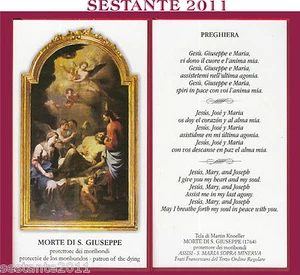 50 SANTINO HOLY CARD MORTE DI S. SAN GIUSEPPE - Imagen 1 de 1