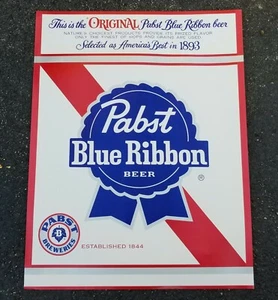 Lot 100 Original 1970's Pabst Blue Ribbon PBR Beer Sign Bar Poster Large 17 x 22 - Picture 1 of 9