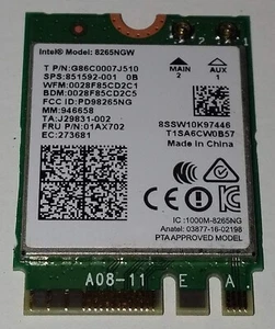 Intel Wireless-AC 8265 NGFF Dual Band 802.11ac 867Mbps + Bluetooth 4.2 Wifi Card - Afbeelding 1 van 1