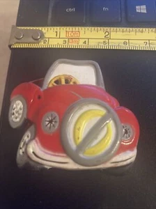 Vintage Plastic Magnet- Red Car  - Picture 1 of 2