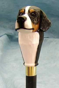 Wooden walking stick carved Bernese Mountain dog for men women walking cane dog - Picture 1 of 2