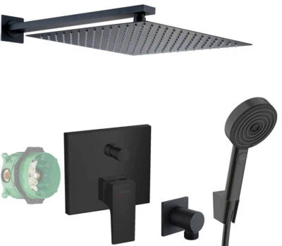 Hansgrohe Metropol E Unterputz Duscharmatur Schwarz Regendusche Kopfbrause Ibox - Bild 1 von 4