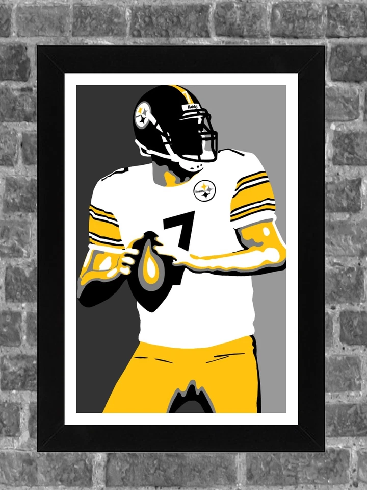 Pittsburgh Steelers Ben Roethlisberger Portrait Sports Print Art 11x17 - Image 1 of 1
