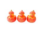 Fall Halloween Themed Pumpkin Yellow Rubber Duck Ducks - Spooky  3 Pack