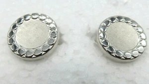 Vintage Men's Swank Round Silver Embossed Cufflinks - Picture 1 of 6