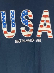 USA Made In America 2016 Blue T Shirt Short Sleeve Youth Large 12/14 - Picture 1 of 6