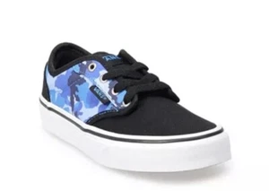 Vans Atwood Shoes Boys Size 6 Black Blue Camo Print Lace Up - Picture 1 of 5