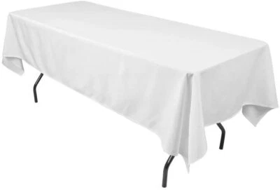Craft & Party Premium Polyester Tablecloth 60" x 126" Rectangle White NEW! FAST! - Image 1 of 4