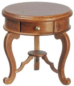 Dolls House Walnut Chippendale Lamp Table JBM Miniature Living Room Furniture - Picture 1 of 8