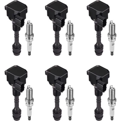 Bobina de ignição 6 peças + velas de ignição para 2001-2012 Nissan Pathfinder 3.5L 4.0L UF349 - Imagem 1 de 4