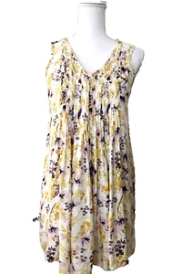 Vestido recto Old Navy talla S marfil dorado floral pintuck ligero sin mangas - Imagen 1 de 5