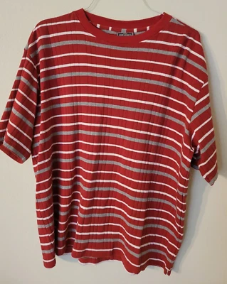 Рубашка мужская Steve And Barry's в красную, белую и серую полоску размер XL - Изображение 1 из 4