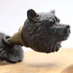 Türgriff Braunbär Kopf Tier Türknauf Griff Set Paar Land Vintage - Bild 1 von 7