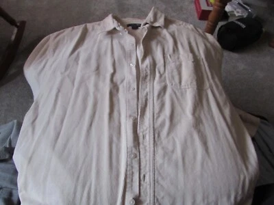 Camisa Steve & Barry's Para Hombres Manga Larga Pana Crema Abotonada Talla XXL Foto 1 de 4