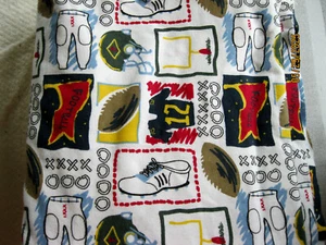 Flannel - white background with football theme print - Picture 1 of 1