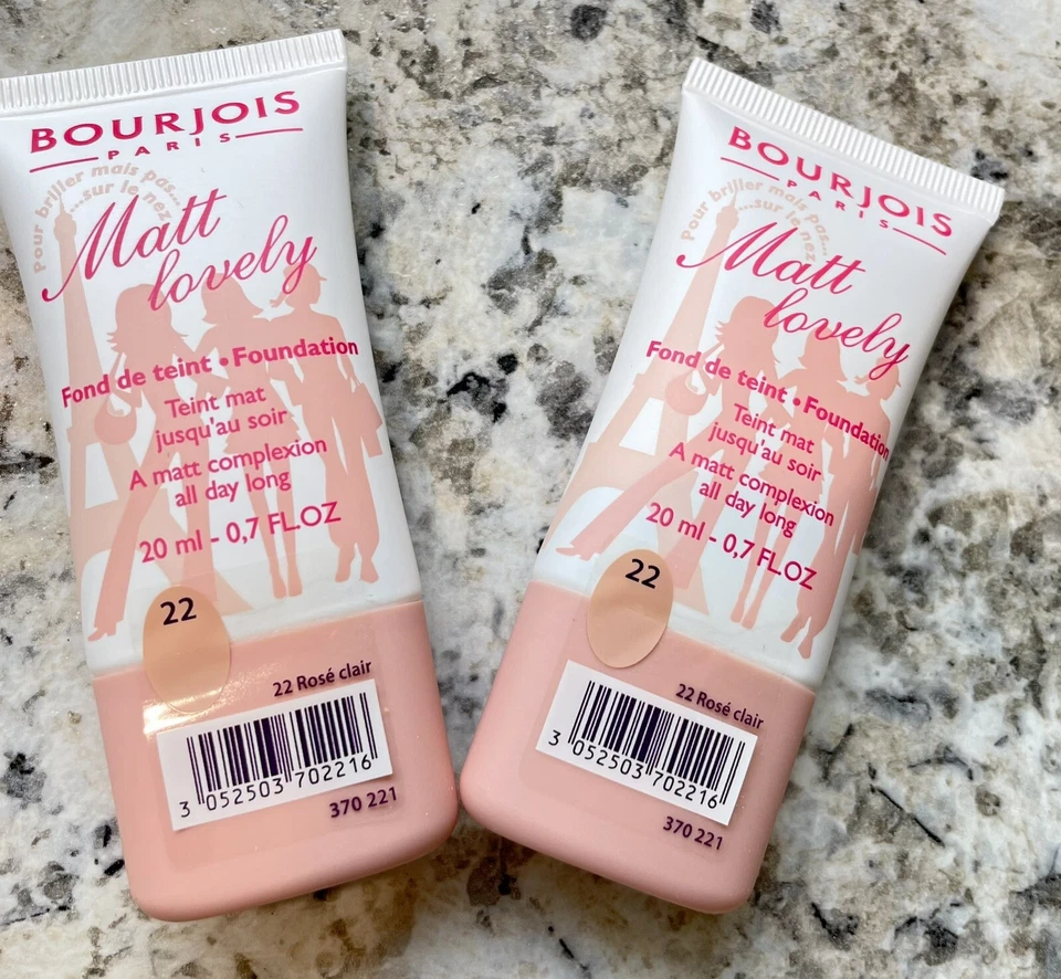 (2) Bourjois Matt Lovely Foundation #22 Rose Clair New - Image 1 of 1