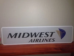 Midwest Airlines Vintage metal sign 6" x 24" - Picture 1 of 5